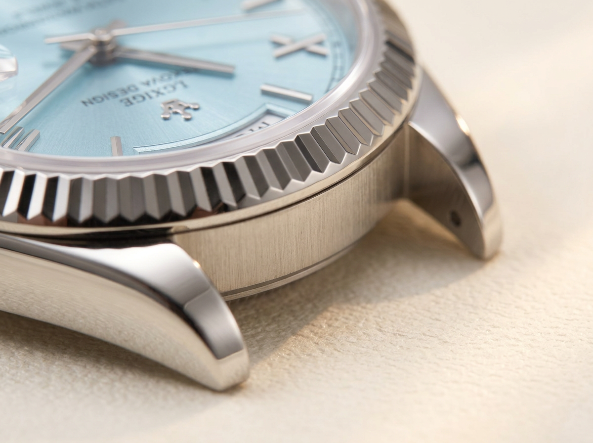 A fluted bezel, cut and polished — LGXIGE 01 detail